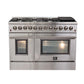 Forno Galiano Professional 48 in. 6.58 cu. ft. Dual Fuel Range with Gas Cooktop and Electric Oven in Stainless Steel (FFSGS6156-48)