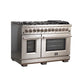 Forno Capriasca 48 in. 6.58 cu. ft. Professional Dual Fuel Freestanding Range with Gas Cooktop and Double Electric Oven (FFSGS6187-48) side.