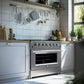 Forno Galiano Gold Professional 36 in. 5.32 cu.ft. Freestanding All Gas Range (FFSGS6244-36) in a modern kitchen with white cabinets
