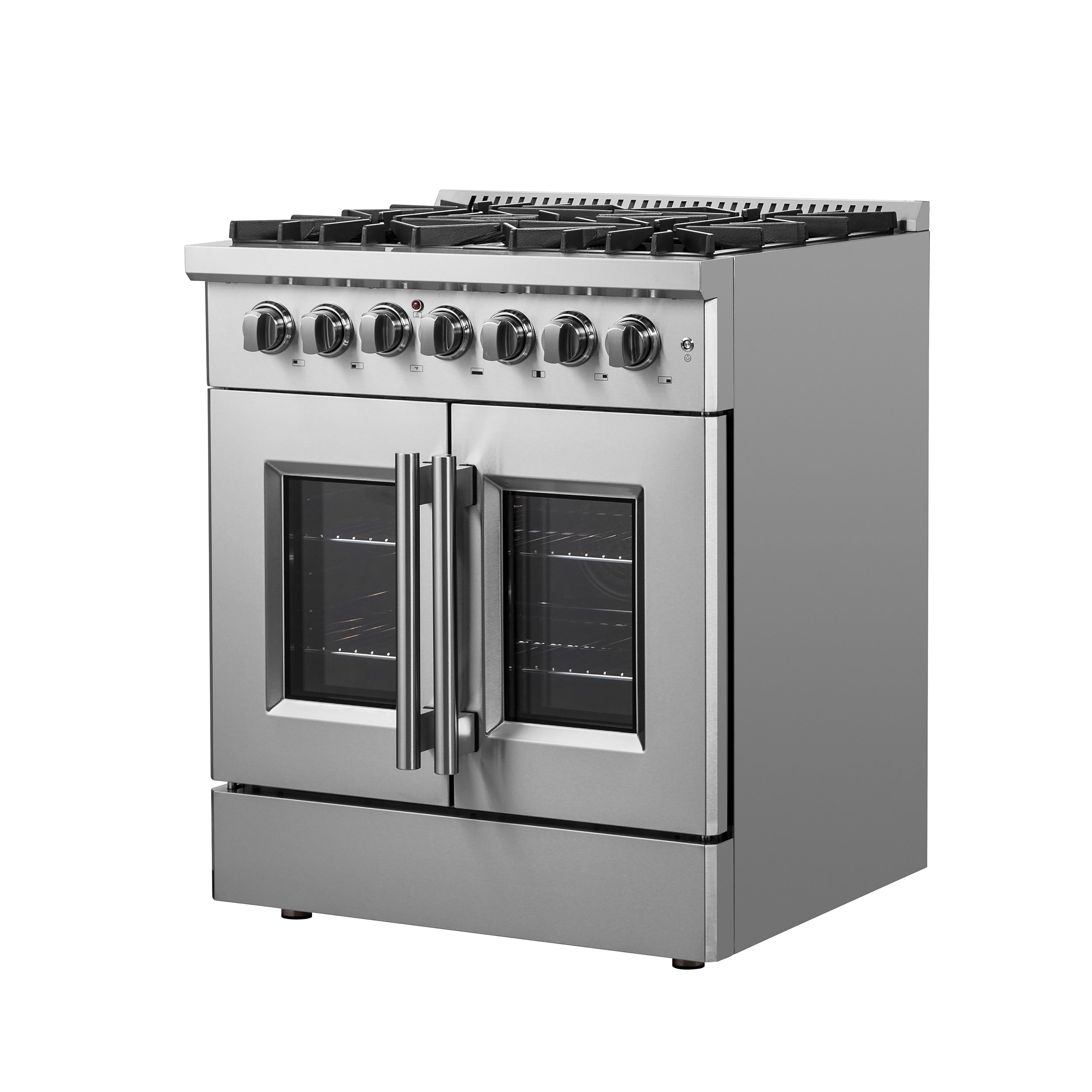 Forno Galiano 30 in. 4.32 cu. ft. French Door Freestanding Dual Fuel Range with Gas Stove and Electric Oven in Stainless Steel (FFSGS6356-30)