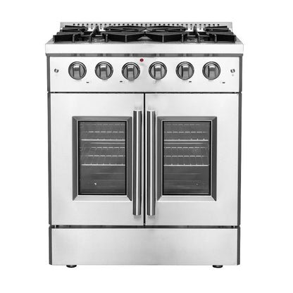 Forno Galiano 30 in. 4.32 cu. ft. French Door Freestanding All Gas Range in Stainless Steel (FFSGS6444-30)-
