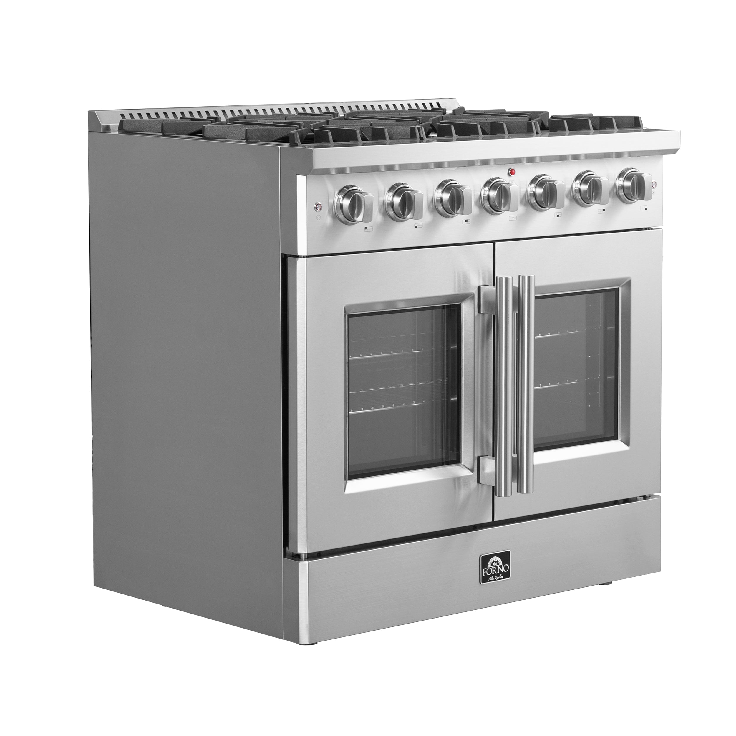 Forno Galiano 36 in. 5.36 cu. ft. French Door Freestanding All Gas Range in Stainless Steel (FFSGS6444-36)