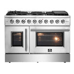 Forno Galiano 48 in. 6.58 cu. ft. Left Swing Door Freestanding All Gas Range in Stainless Steel (FFSGS6444-48)-