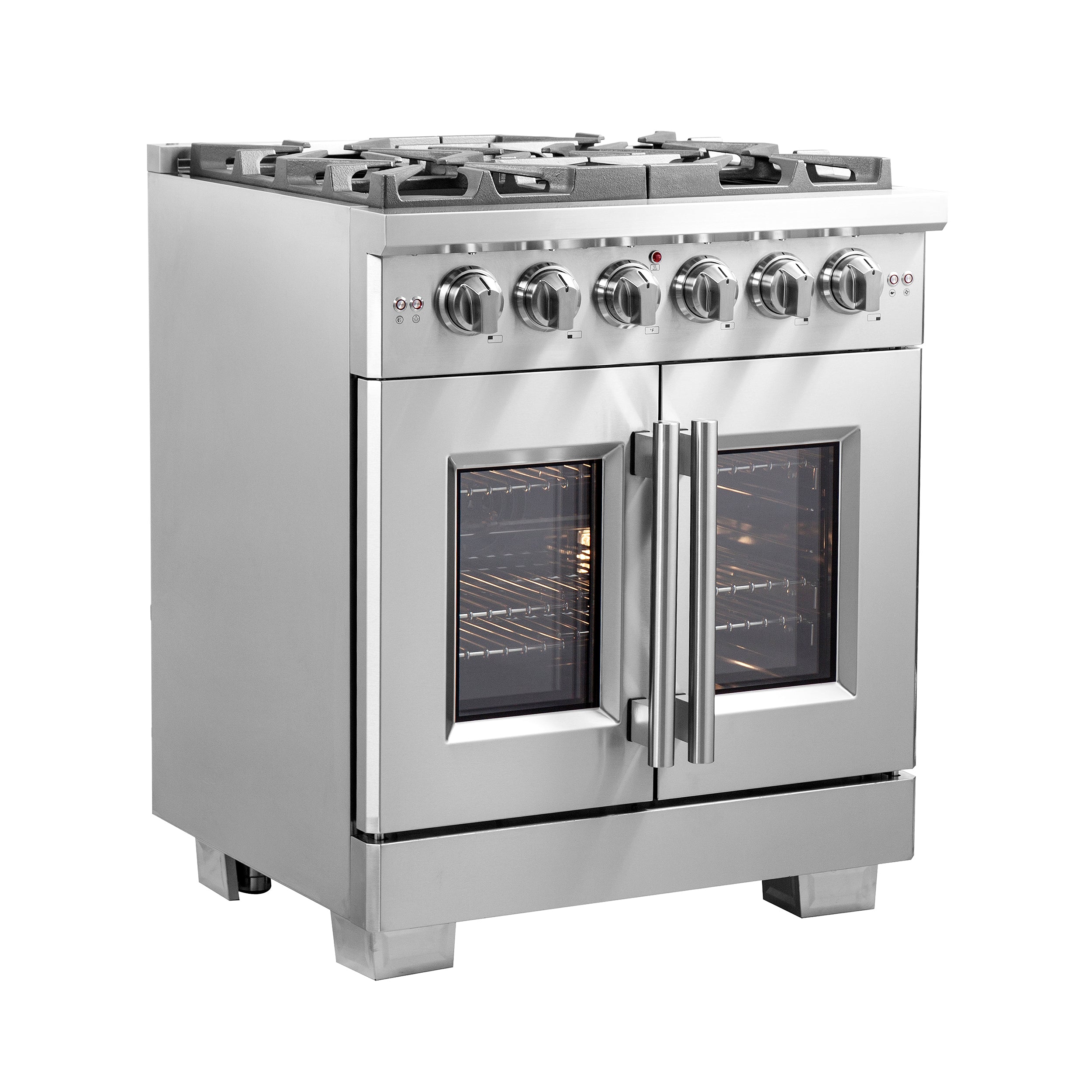 Forno Capriasca 30 in. 4.32 cu. ft. French Door Freestanding All Gas Range in Stainless Steel (FFSGS6460-30)