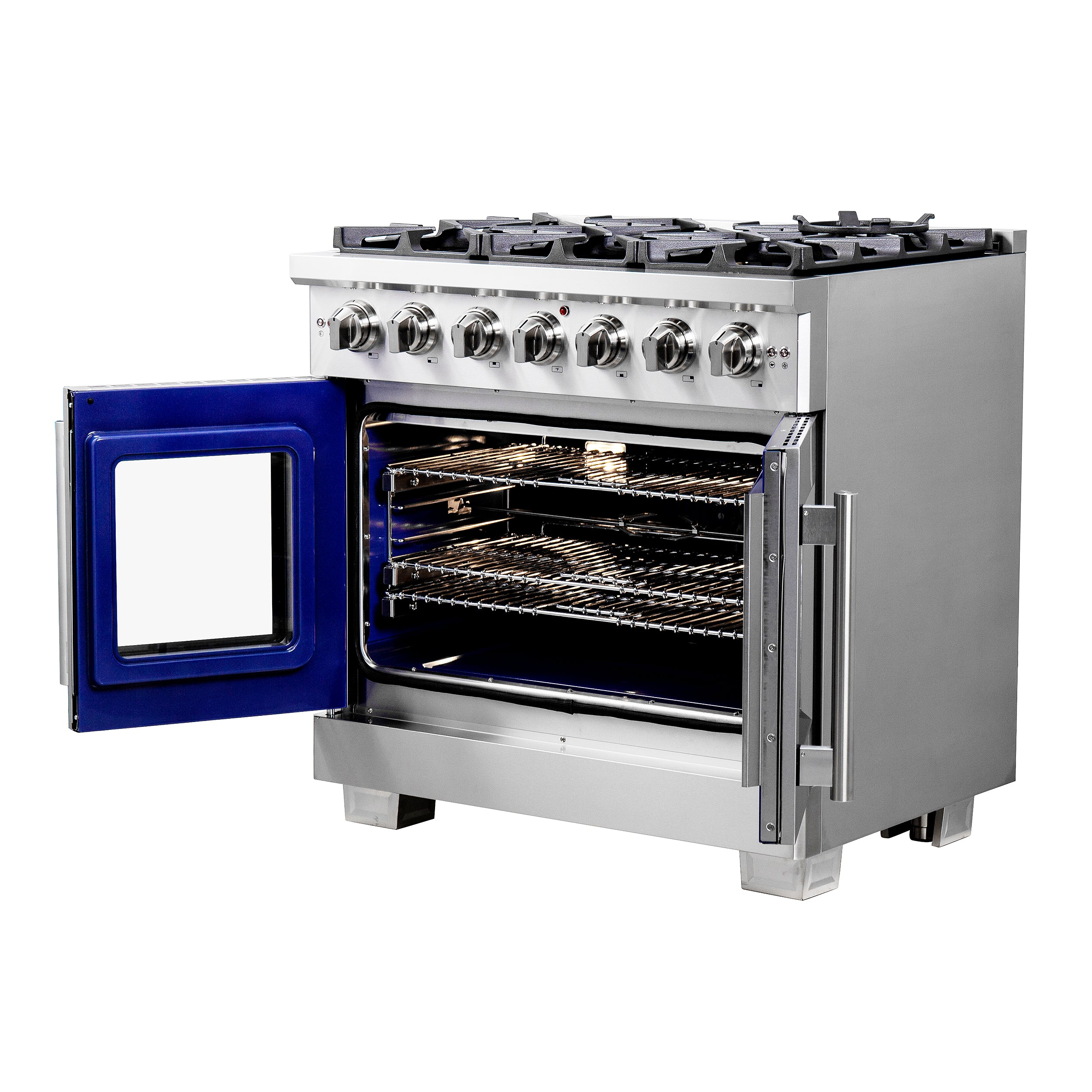 Forno Capriasca 36 in. 5.36 cu. ft. French Door Freestanding All Gas Range in Stainless Steel (FFSGS6460-36)