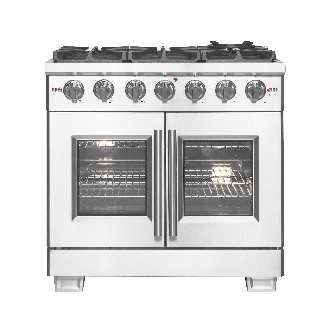Forno Capriasca 36 in. 5.36 cu. ft. French Door Freestanding All Gas Range in Stainless Steel (FFSGS6460-36)