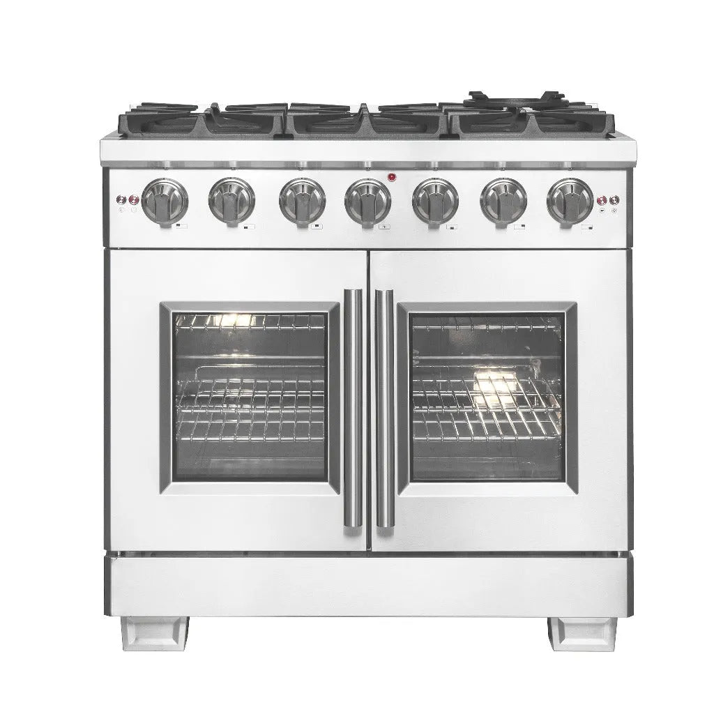 Forno Capriasca 36 in. 5.36 cu. ft. French Door Freestanding All Gas Range in Stainless Steel (FFSGS6460-36)-