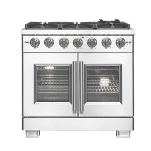 Forno Capriasca 36 in. 5.36 cu. ft. French Door Freestanding All Gas Range in Stainless Steel (FFSGS6460-36) main image.