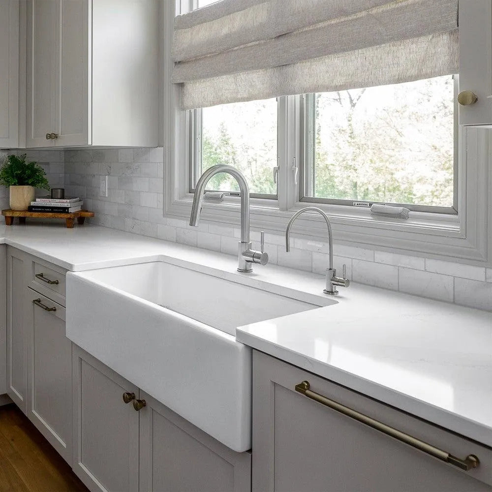 ZLINE Drink Faucet with Color Options (FBV) Chrome lifestyle, in a luxury home.