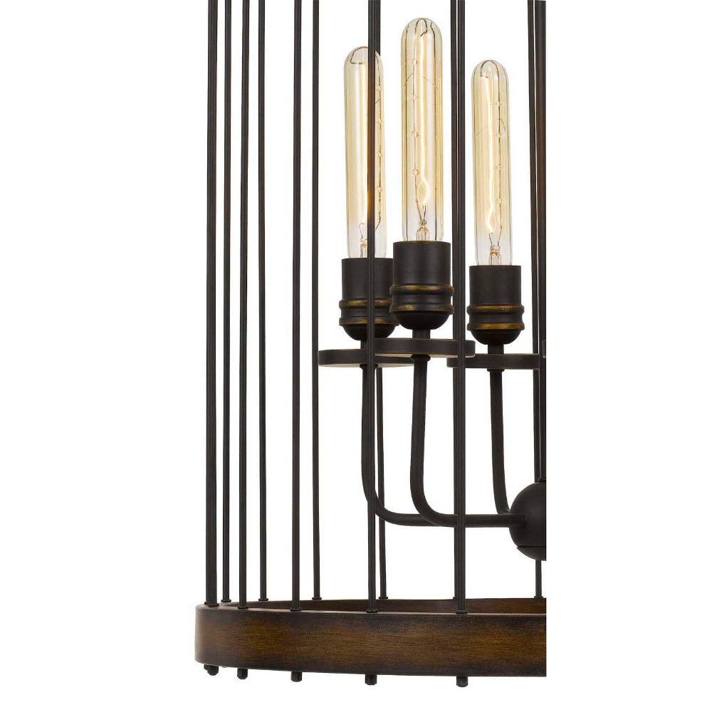 Cal Lighting Cantania 6-Light Metal Circular Cage Pendant Light