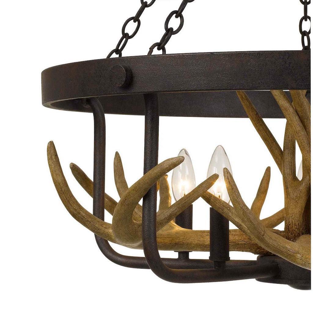 Cal Lighting Angelo 5-Light Metal Antler Chandelier in Iron