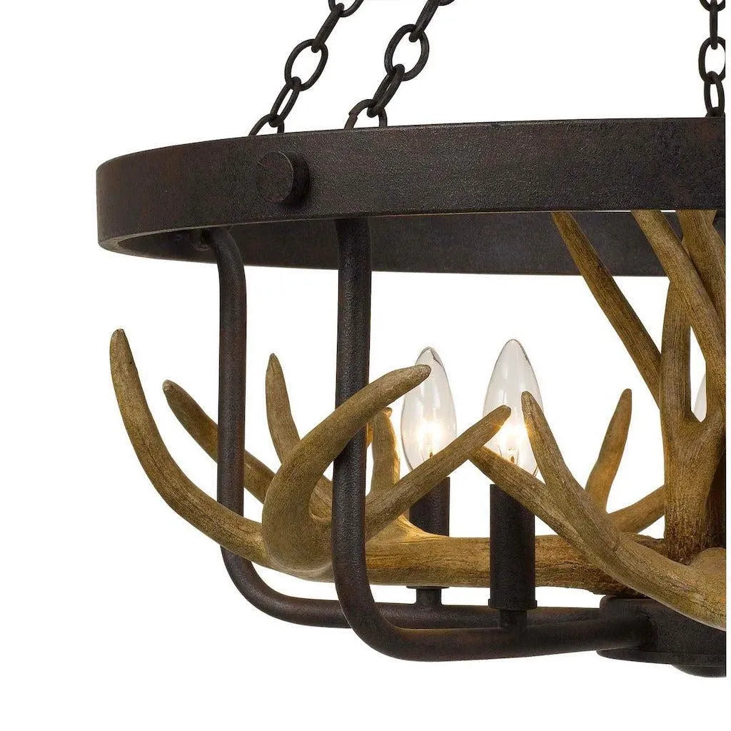 Cal Lighting Angelo 5-Light Metal Antler Chandelier in Iron