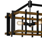 Cal Lighting Bruck 6-Light Metal and Pine Wood Island Chandelier in Iron and Light Oak