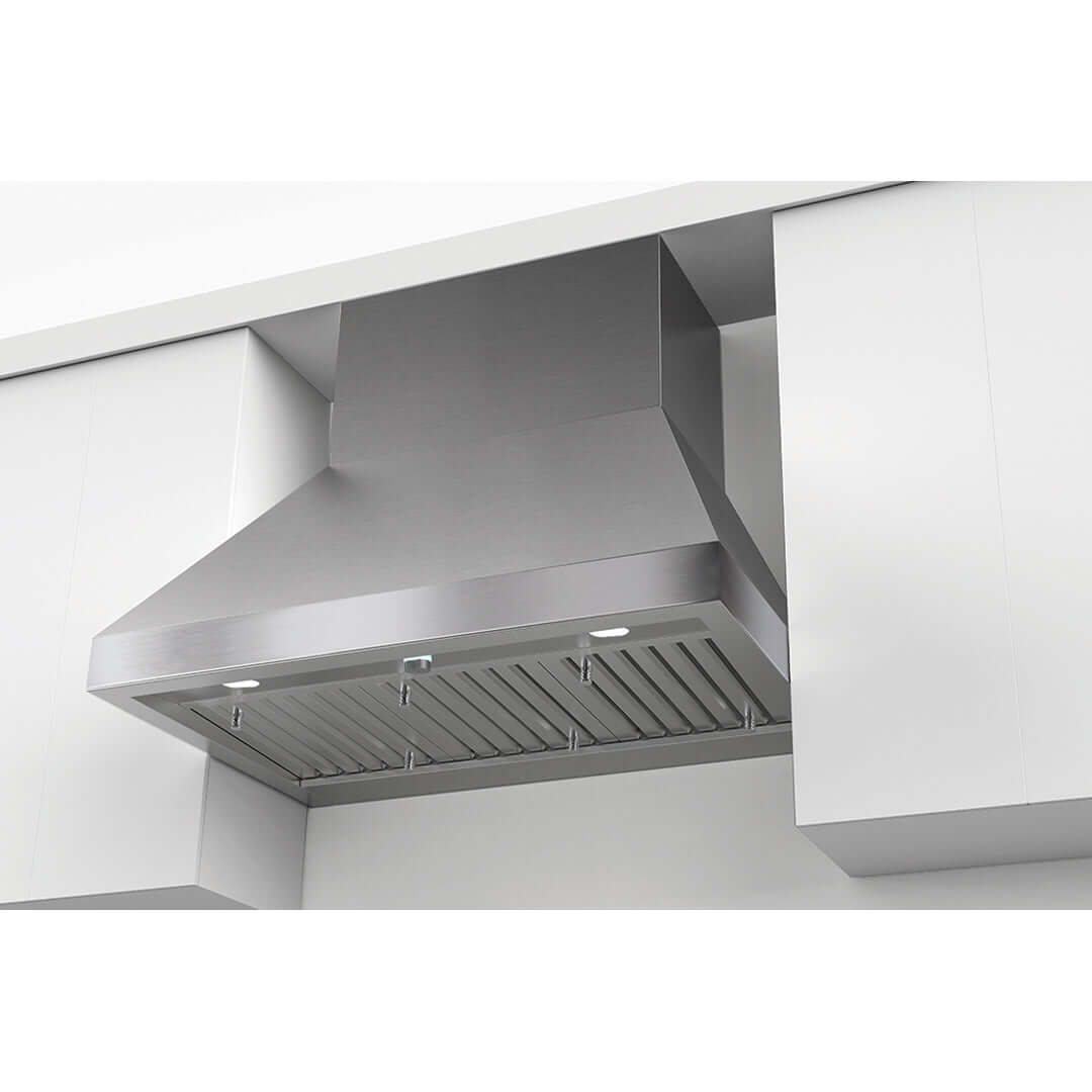 Faber Camino Wall Mount Range Hood With Size Options In Stainless Steel 