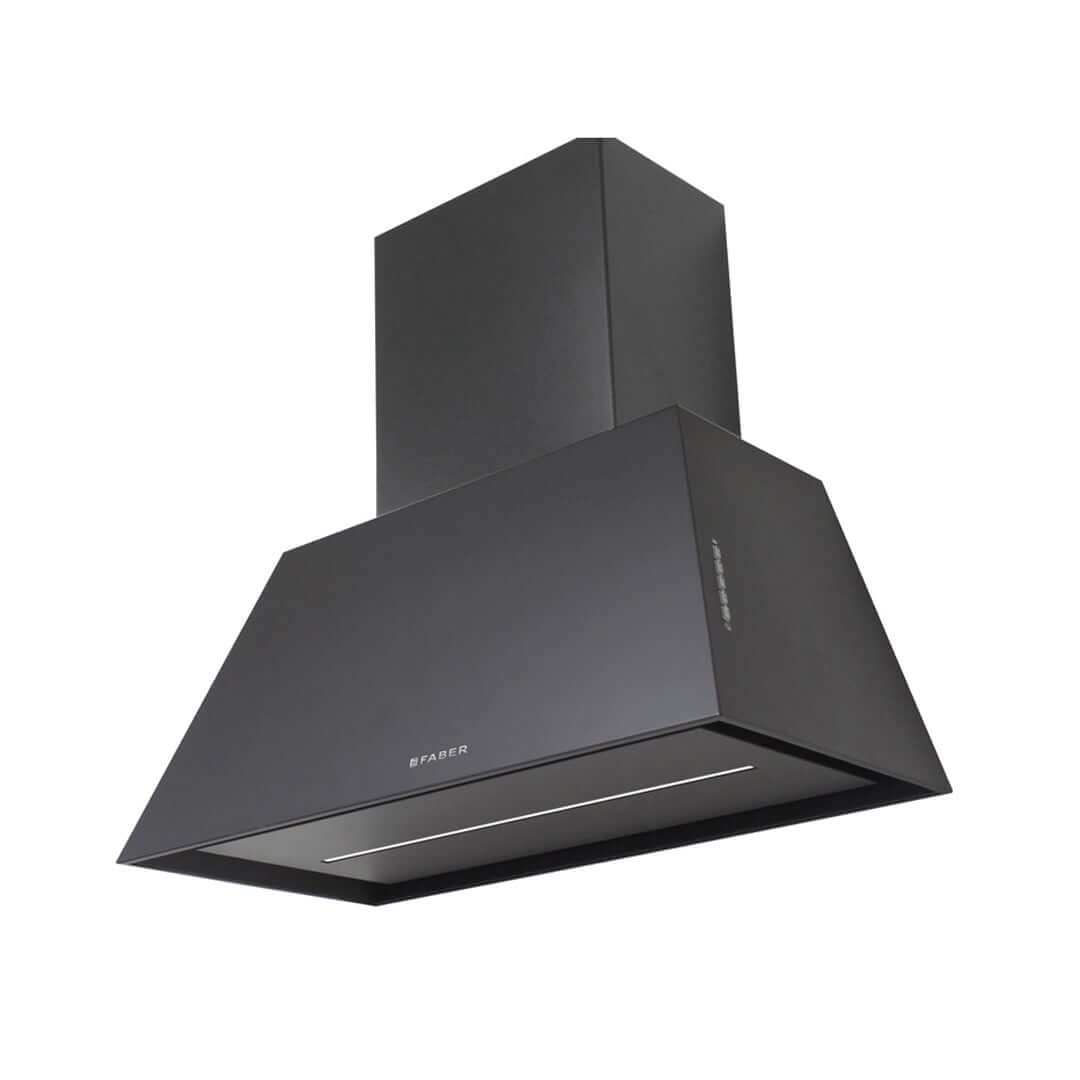 Faber Chloe Wall Mount Range Hood With Size Options In Matte Black 