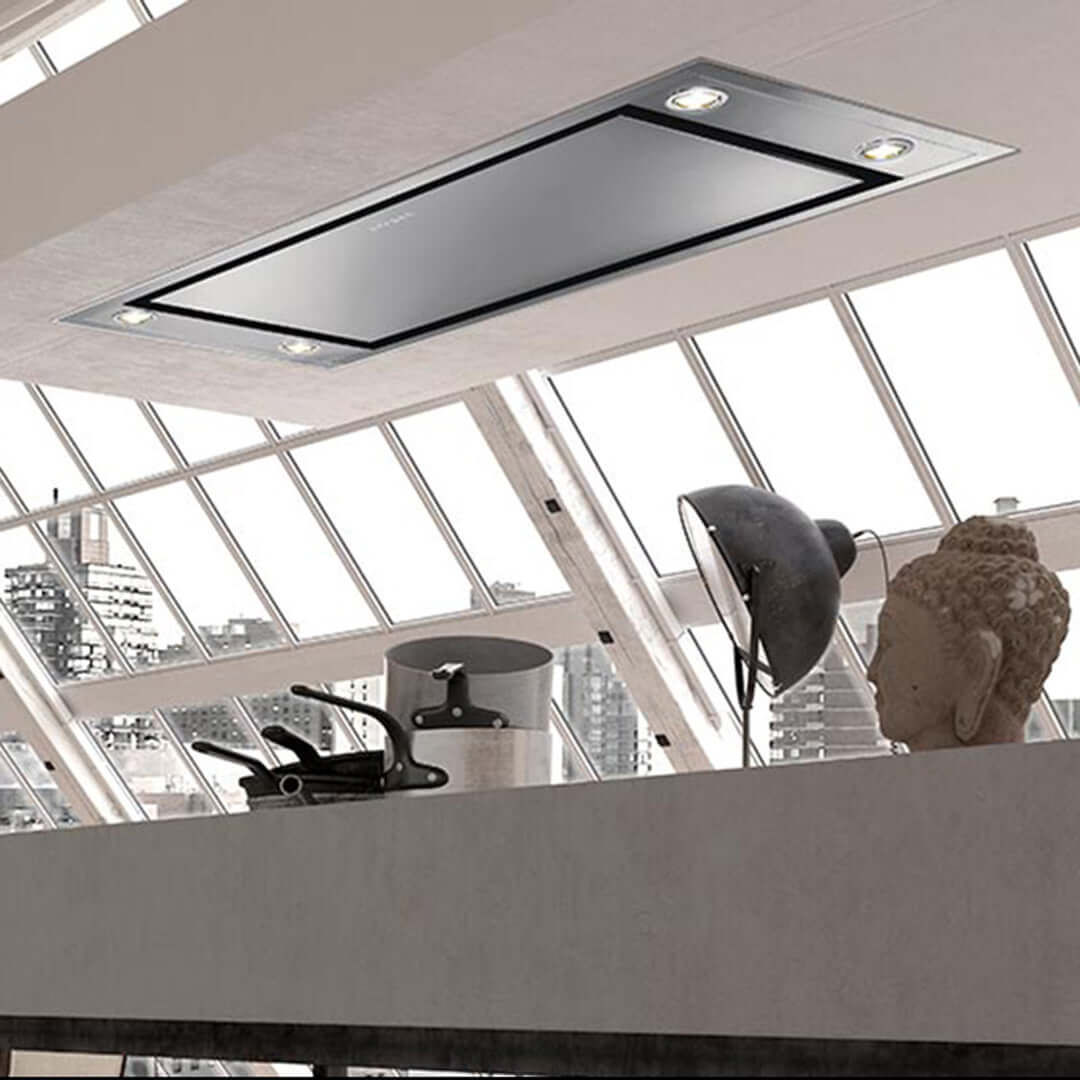 Faber Stratus Isola Stainless Steel Island Mount Range Hood With Size Options 