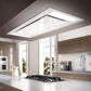 Faber Stratus Isola White Glass Ceiling Mount Island Range Hood With Size Options 