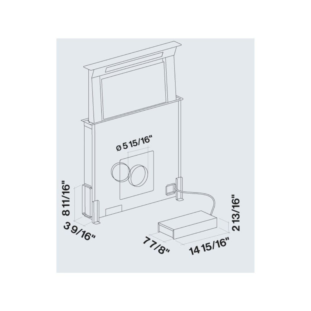 Falmec 36 in. 600 CFM Down Draft Range Hood in Stainless Steel- Motor Required (FDDOW36T6SS) 