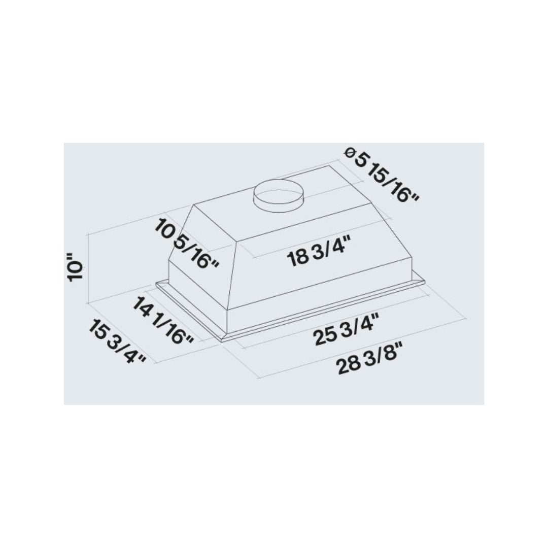 Falmec Danilo 28 in. 600 CFM Range Hood Insert in Stainless Steel (FIDAN28B6SS-3) 