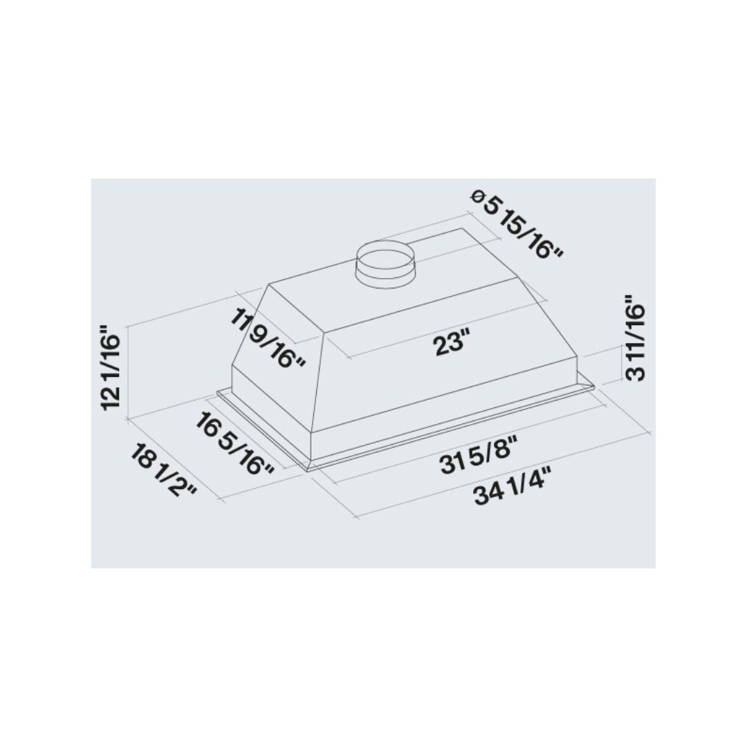 Falmec Massimo Range Hood Insert in Stainless Steel with Size and Motor Options (FIMA)