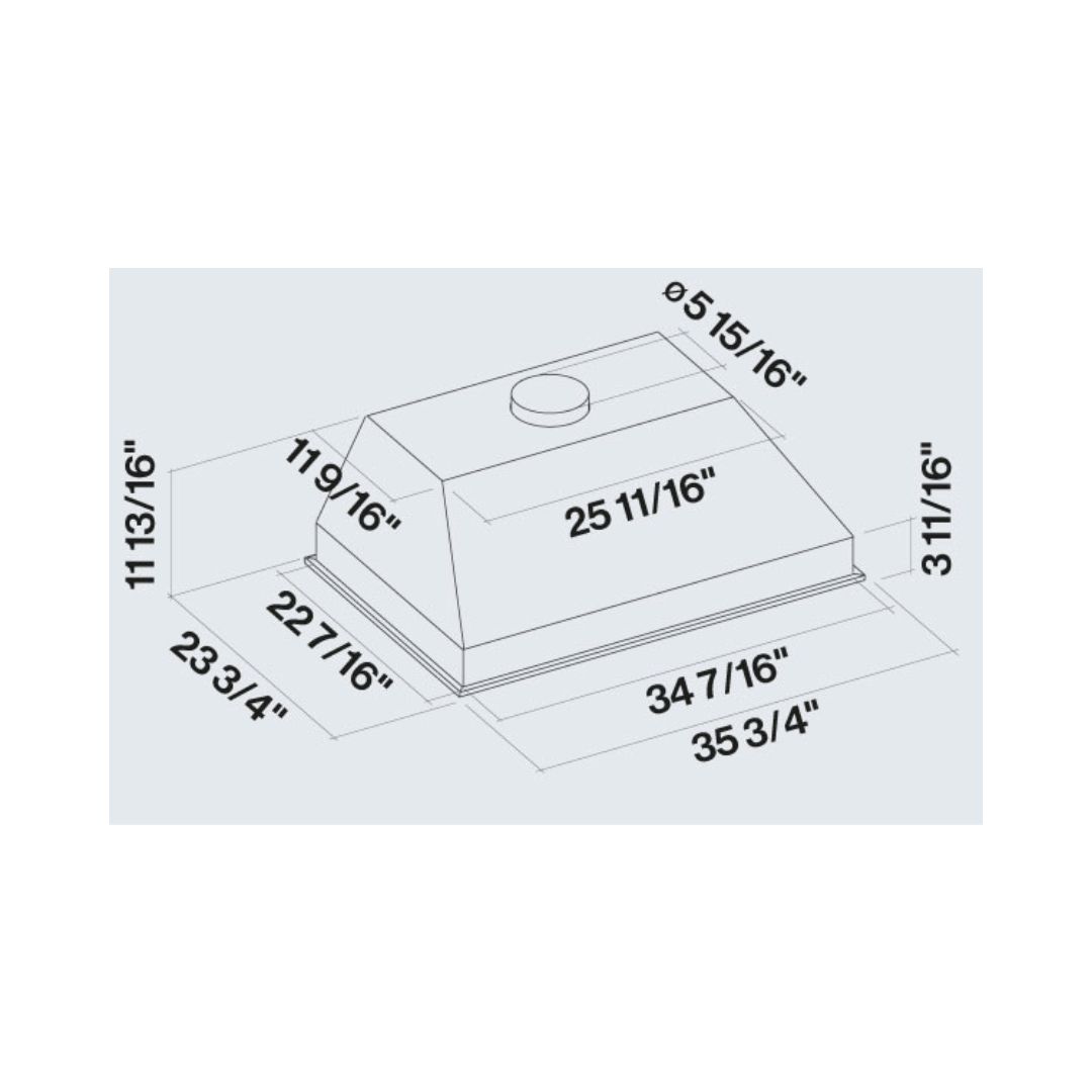 Falmec Massimo Range Hood Insert in Stainless Steel with Size and Motor Options (FIMA)