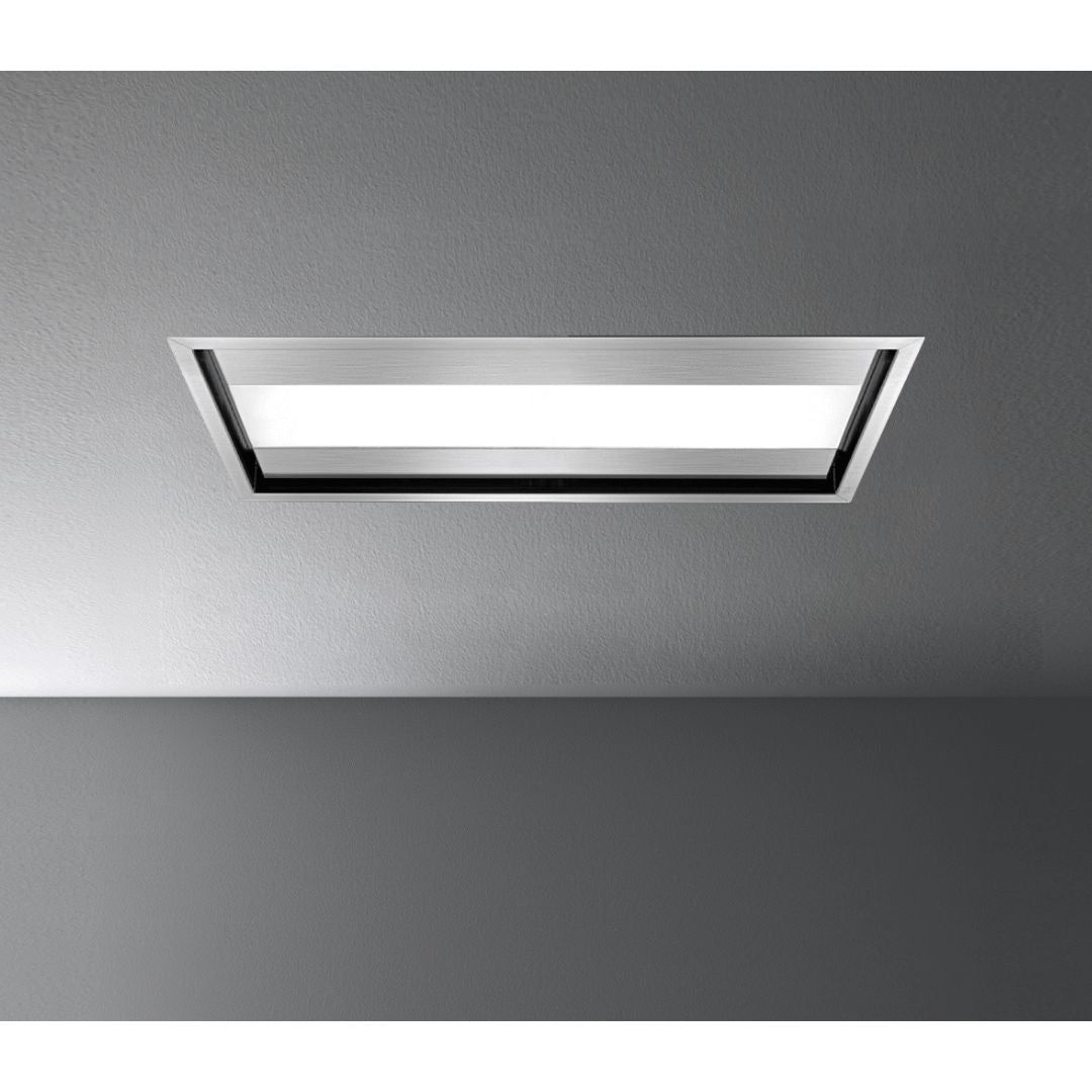 Falmec Nuvola 36 in. 600 CFM Flush Ceiling Mount Range Hood with Color Options- Motor Required (FDNUV36C6SS-R1) Stainless Steel