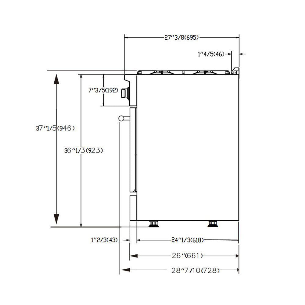 Forno Stainless Steel 48 in. All Gas Range dimensions