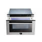 Forno 24 in. 1.2 cu. ft. Built-In Microwave Drawer in Stainless Steel (FMWDR3000-24) front, open.