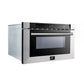 Forno 24 in. 1.2 cu. ft. Built-In Microwave Drawer in Stainless Steel (FMWDR3000-24) side, closed.