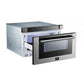 Forno 24 in. 1.2 cu. ft. Built-In Microwave Drawer in Stainless Steel (FMWDR3000-24) side, open.