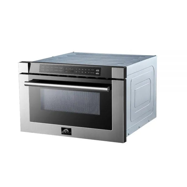 Forno 24 in. 1.2 cu. ft. Built-In Microwave Drawer in Stainless Steel (FMWDR3000-24) side.