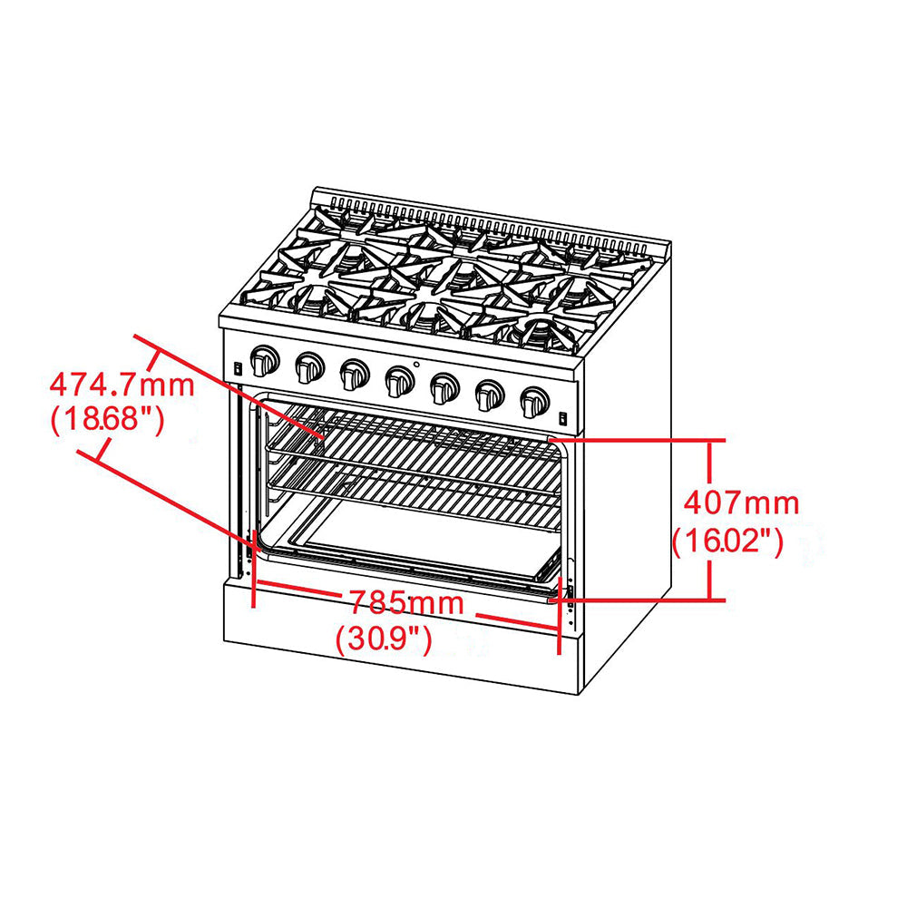 Forno 3-Piece Stainless Steel Kitchen Package with 36 in. Refrigerator and 36 in. All Gas Range and 24 in. Tall Tub Dishwasher in Stainless Steel (FFRBI1820-36SB +FFSGS6244-36 +FDWBI8067-24S)-