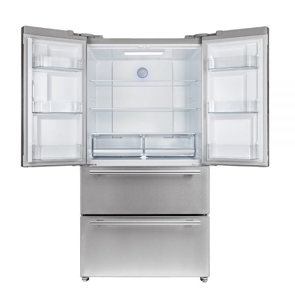 Forno 36 in. Refrigerator Front with doors open.