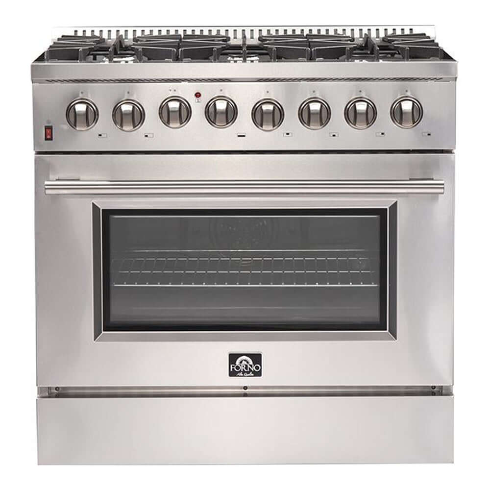 Forno 36 in. Dual Fuel Range front.