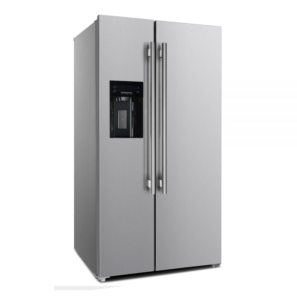 Forno 36 in. 20.0 cu. ft Counter Depth Side by Side Refrigerator with Water and Ice Dispenser in Stainless Steel (FFRBI1844-36SB)-