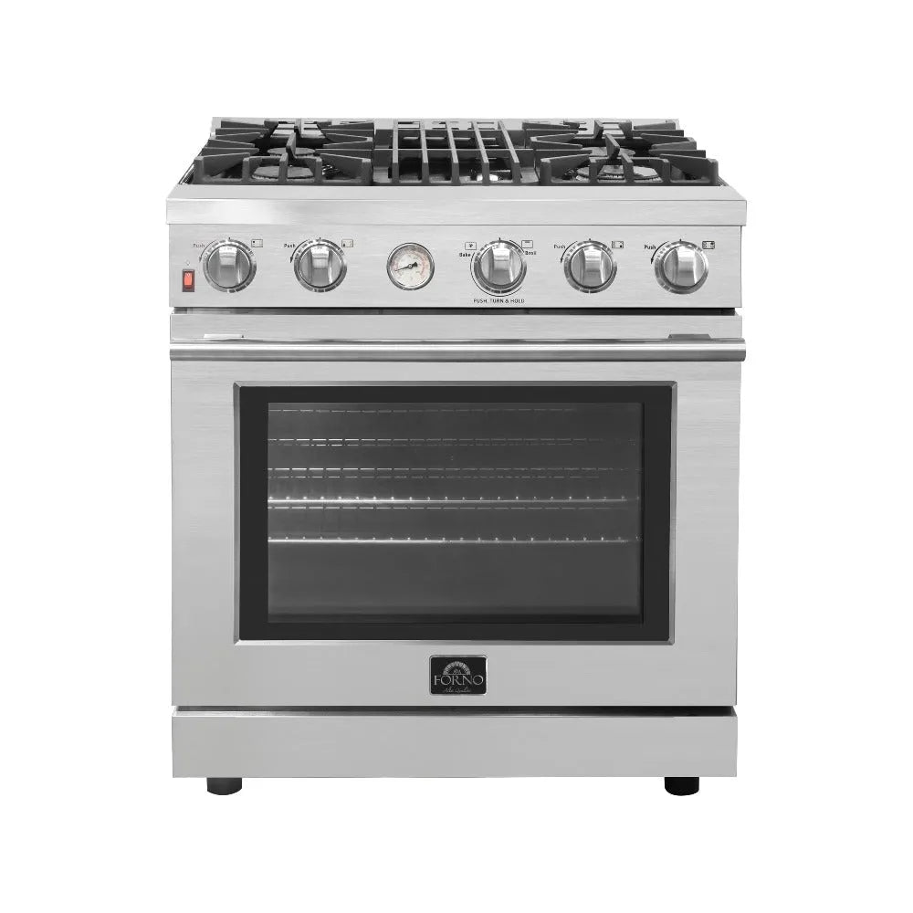 Forno Alta Qualita 30 in. 4.62 cu. ft. Pro-Style Gas Range with Gas Cooktop and Gas Oven in Stainless Steel (FFSGS6228-30S) main image.