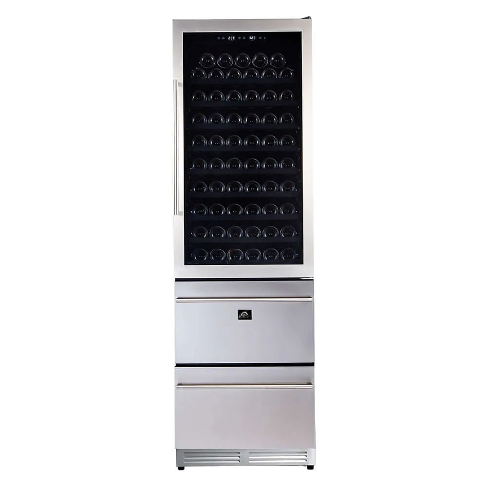 Forno Azienda - 24 in. Dual Zone Wine Cellar 6.25 cu. ft.- 108 Bottle (FWCDR6628-24S)-