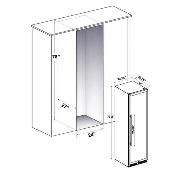 Forno Azienda - 24 in. Dual Zone Wine Cellar 6.25 cu. ft.- 108 Bottle (FWCDR6628-24S)-