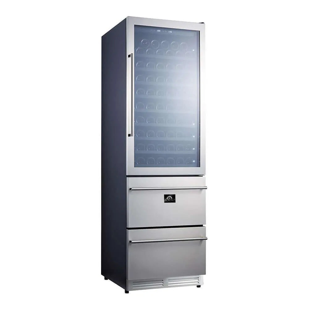 Forno Azienda - 24 in. Dual Zone Wine Cellar 6.25 cu. ft.- 108 Bottle (FWCDR6628-24S)-
