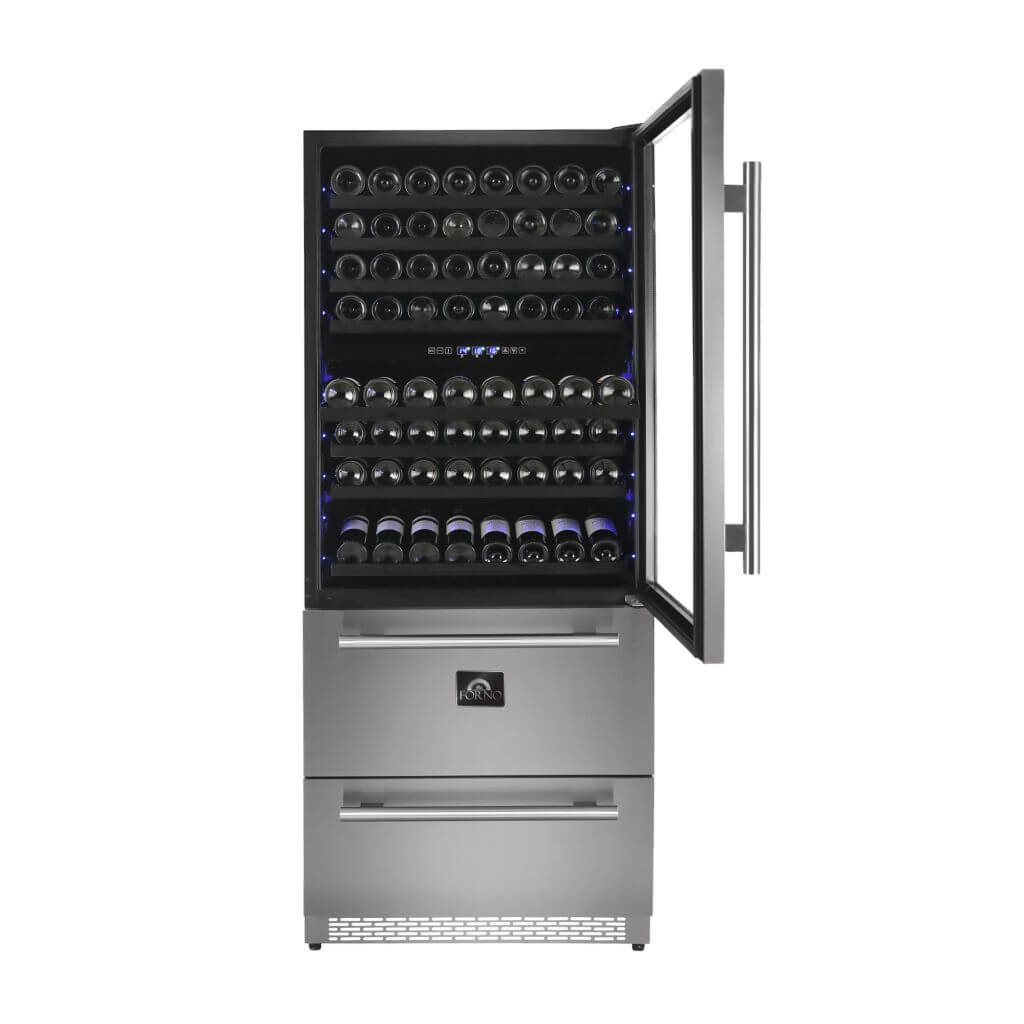 Forno Capraia - 30 in. Dual Zone Wine Cellar - 144 Bottles 6.25 cu. ft. (FWCDR6661-30S)-