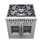 Forno Capriasca 30 in. 4.32 cu. ft. French Door Freestanding All Gas Range in Stainless Steel (FFSGS6460-30)-