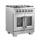 Forno Capriasca 30 in. 4.32 cu. ft. French Door Freestanding All Gas Range in Stainless Steel (FFSGS6460-30)-