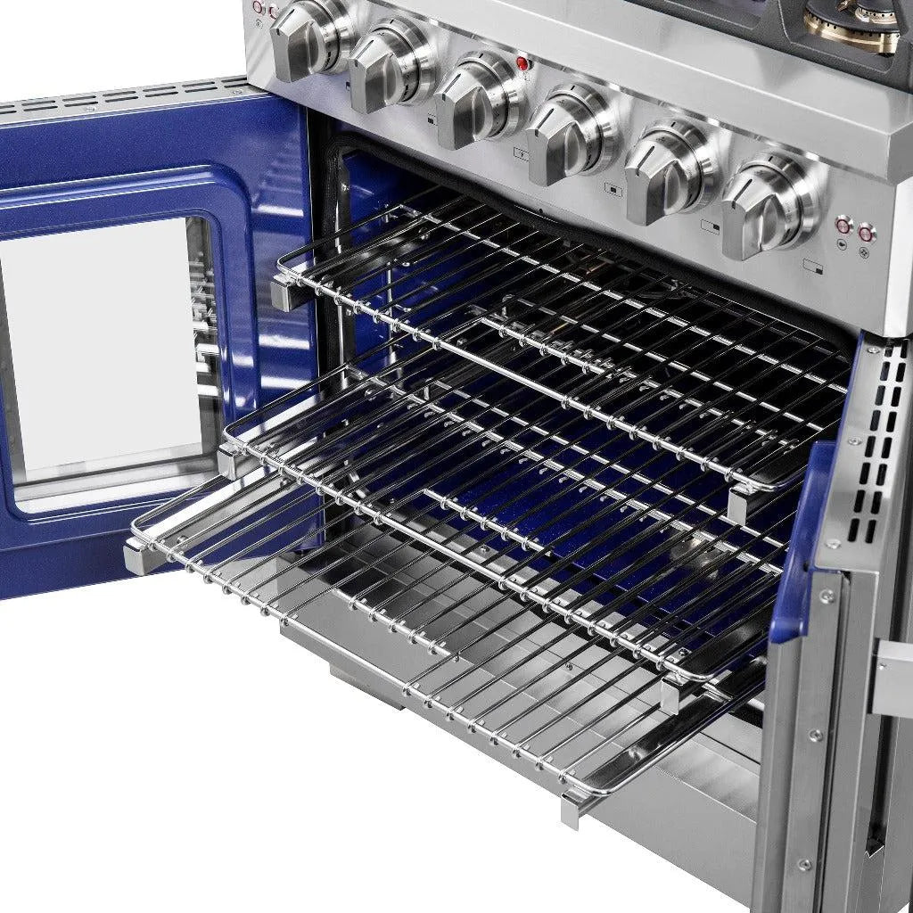 Forno Capriasca 30 in. 4.32 cu. ft. French Door Freestanding All Gas Range in Stainless Steel (FFSGS6460-30)-