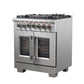 Forno Capriasca 30 in. 4.32 cu. ft. French Door Freestanding Dual Fuel Range with Gas Stove and Electric Oven in Stainless Steel (FFSGS6387-30)-
