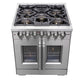 Forno Capriasca 30 in. 4.32 cu. ft. French Door Freestanding Dual Fuel Range with Gas Stove and Electric Oven in Stainless Steel (FFSGS6387-30)-
