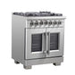 Forno Capriasca 30 in. 4.32 cu. ft. French Door Freestanding Dual Fuel Range with Gas Stove and Electric Oven in Stainless Steel (FFSGS6387-30)-