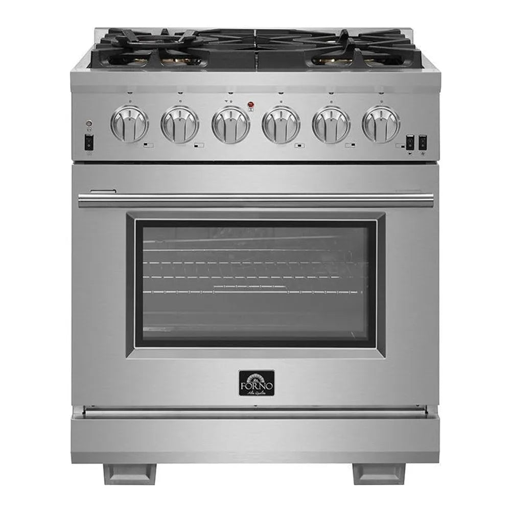 Forno Capriasca 30 in. 4.32 cu. ft. Professional Gas Range with Gas Cooktop and Gas Oven in Stainless Steel (FFSGS6260-30) main image.