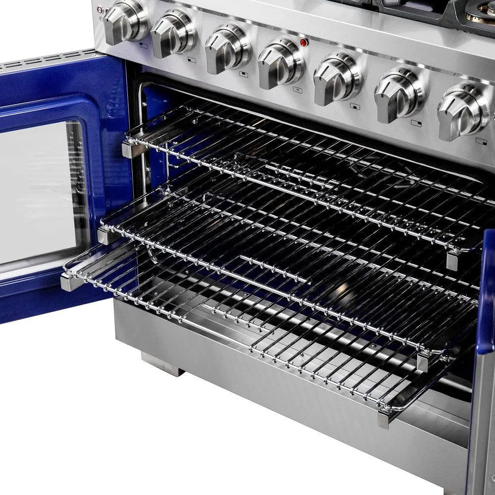 Forno Capriasca 36 in. 5.36 cu. ft. French Door Freestanding All Gas Range in Stainless Steel (FFSGS6460-36)-