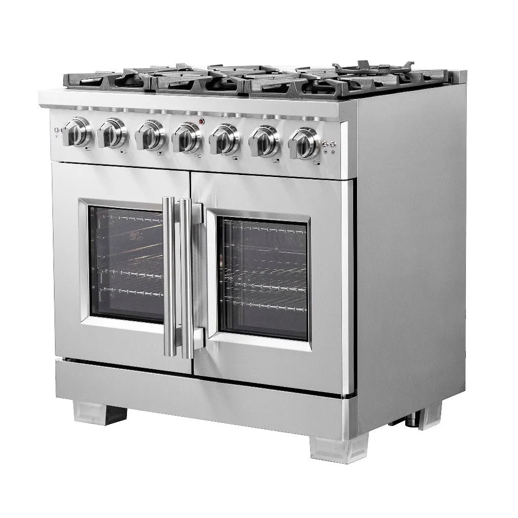 Forno Capriasca 36 in. 5.36 cu. ft. French Door Freestanding All Gas Range in Stainless Steel (FFSGS6460-36)-
