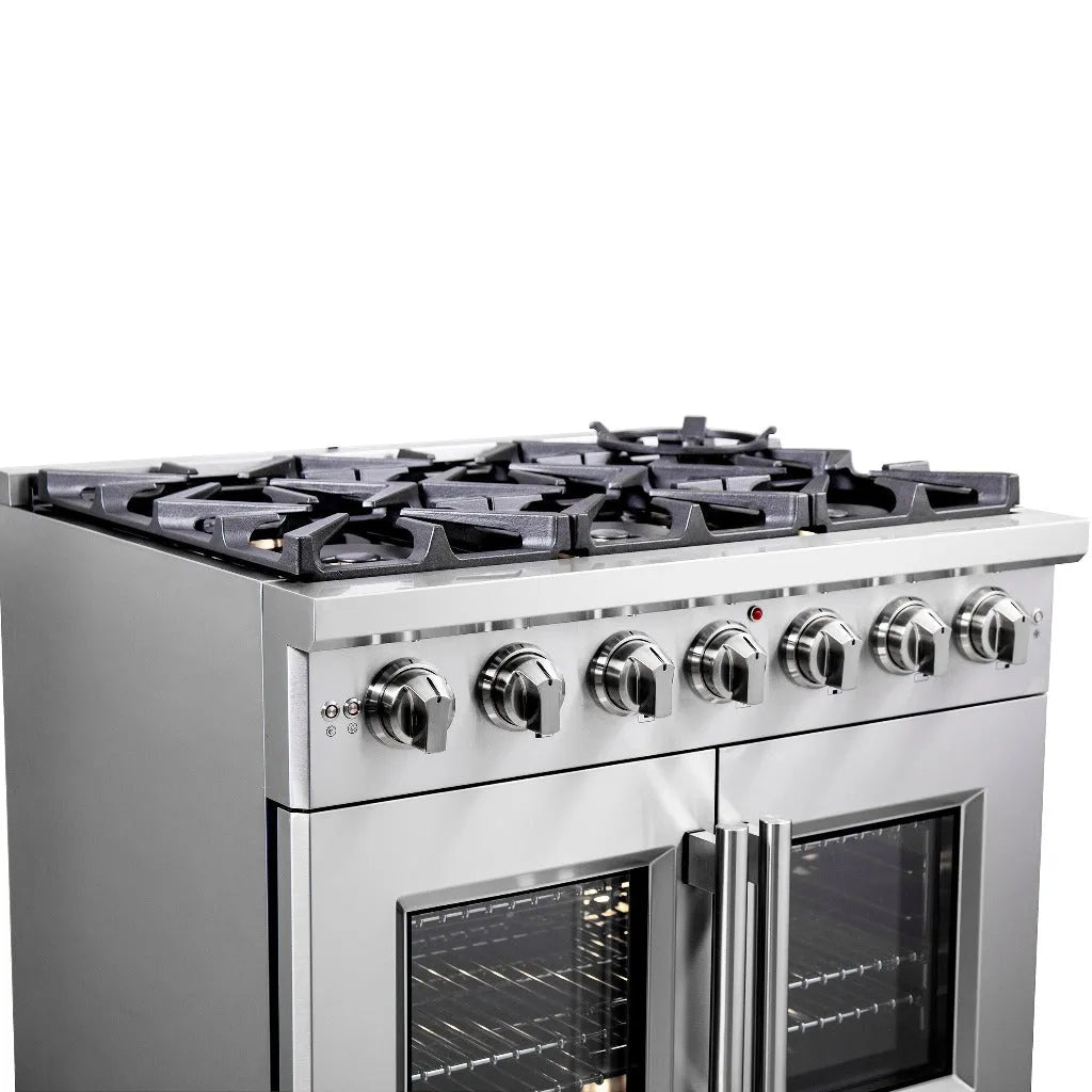 Forno Capriasca 36 in. 5.36 cu. ft. French Door Freestanding All Gas Range in Stainless Steel (FFSGS6460-36)-